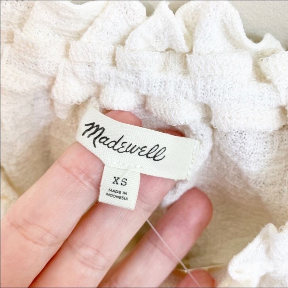 Madewell Texture & Thread Drawstring Cream Top - Picture 2 of 10